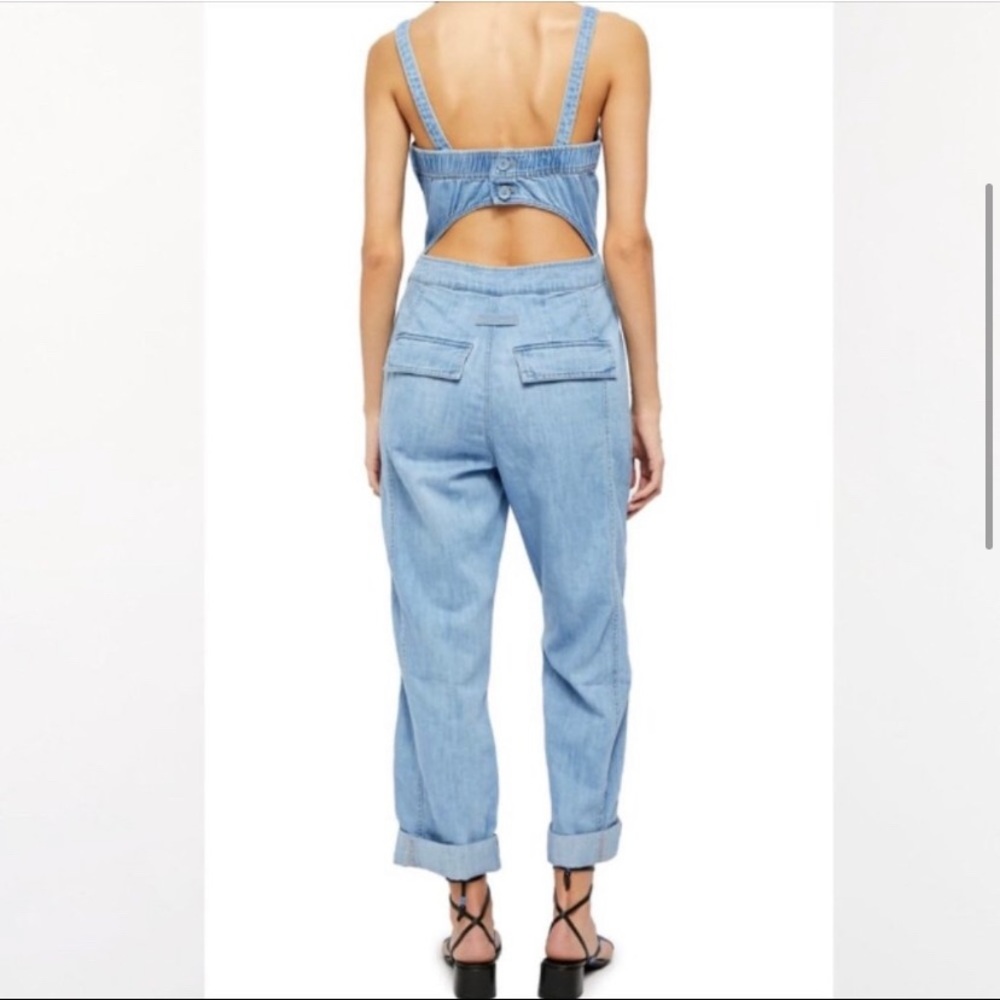 Light Blue Denim Jumpsuit - Picture 4 of 13